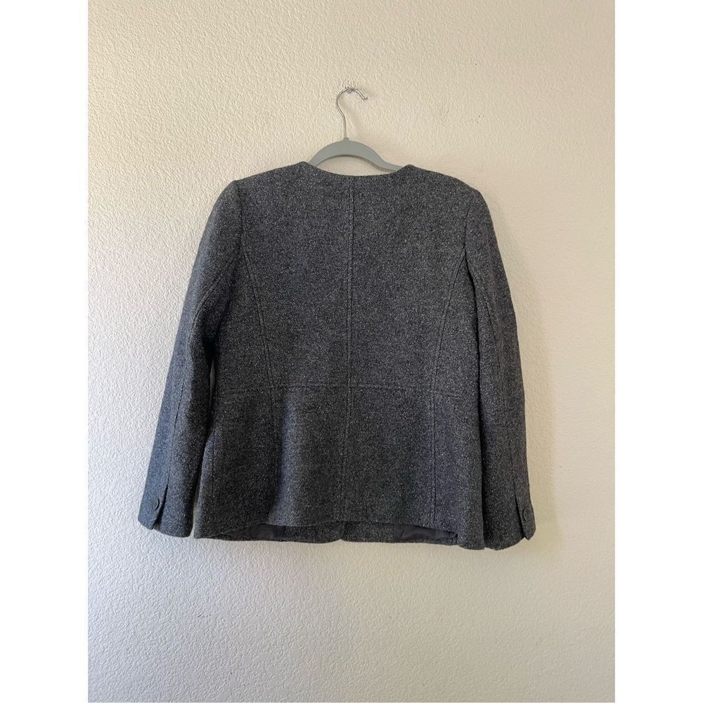 Talbots Wool Front Button Metallic Grey Jacket Si… - image 4